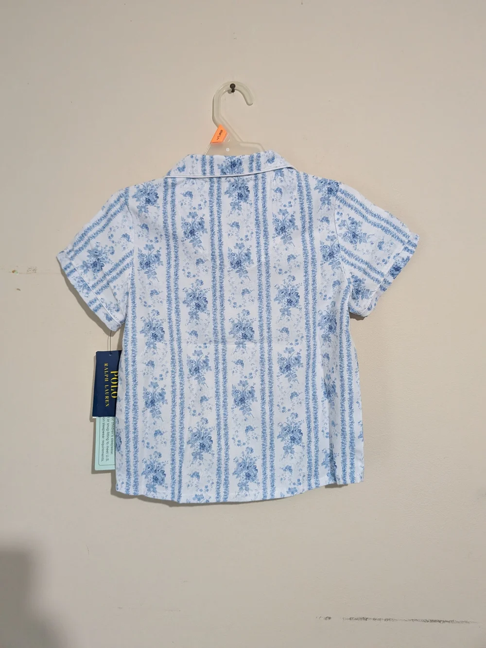 Ralph Lauren Light Blue Floral Stripe Short Pajama Set